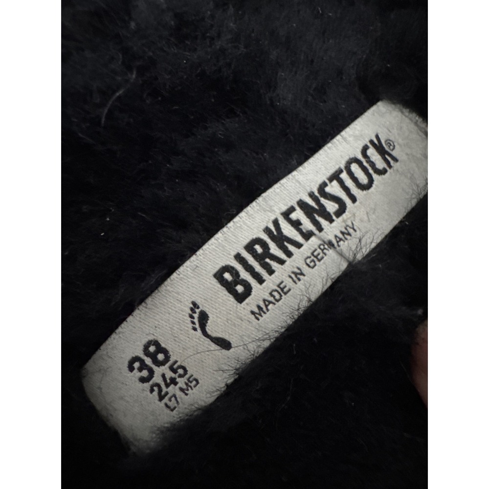 Birkenstock Madrid Single Strap Big Buckle Fur Lined Comfort Sandals Black 38 - Picture 12 of 14